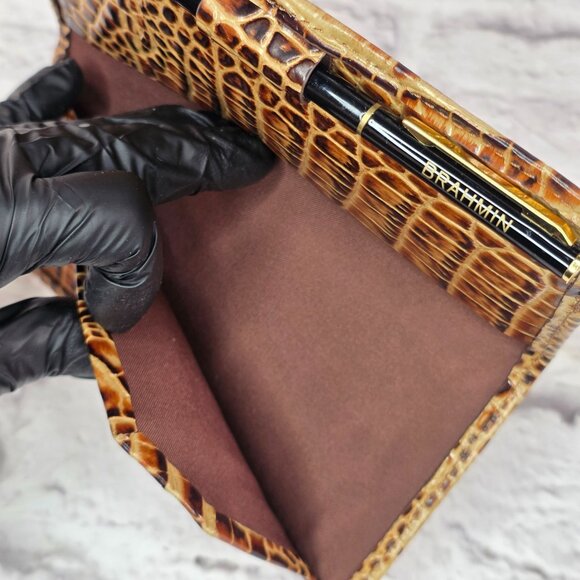 Brahmin Toasted Almond Melbourne Checkbook Cover with Working Pen - Picture 4 of 7